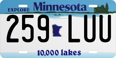 MN license plate 259LUU
