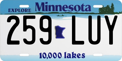 MN license plate 259LUY
