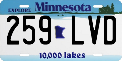 MN license plate 259LVD