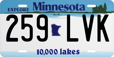MN license plate 259LVK