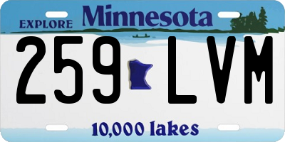 MN license plate 259LVM