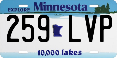 MN license plate 259LVP