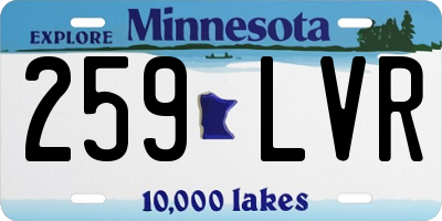 MN license plate 259LVR