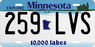 MN license plate 259LVS