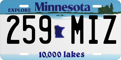 MN license plate 259MIZ