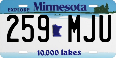 MN license plate 259MJU