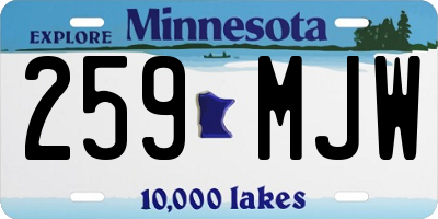 MN license plate 259MJW