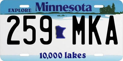 MN license plate 259MKA
