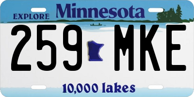 MN license plate 259MKE
