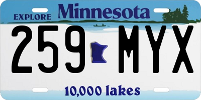 MN license plate 259MYX