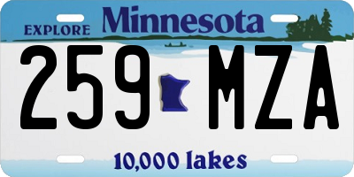 MN license plate 259MZA