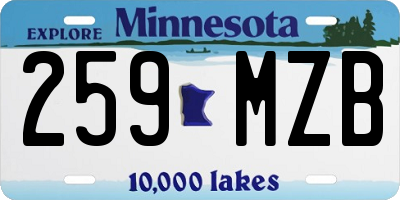 MN license plate 259MZB