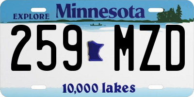 MN license plate 259MZD