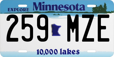 MN license plate 259MZE