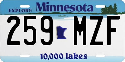 MN license plate 259MZF