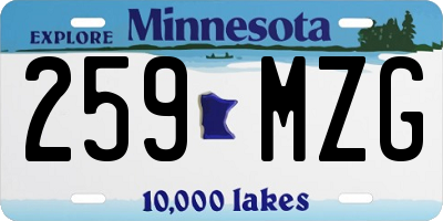 MN license plate 259MZG