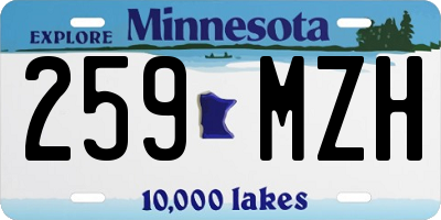 MN license plate 259MZH
