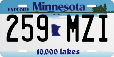 MN license plate 259MZI