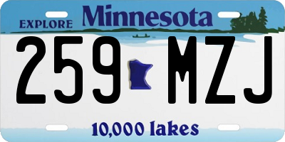MN license plate 259MZJ