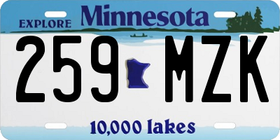 MN license plate 259MZK