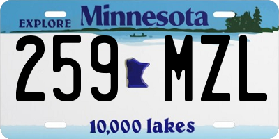 MN license plate 259MZL