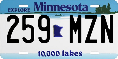 MN license plate 259MZN