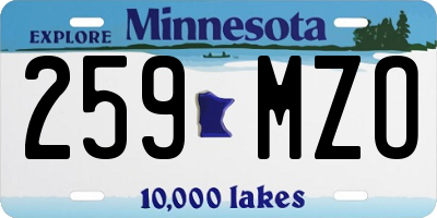 MN license plate 259MZO