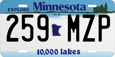 MN license plate 259MZP