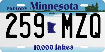 MN license plate 259MZQ