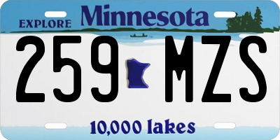 MN license plate 259MZS