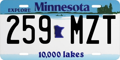 MN license plate 259MZT