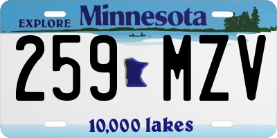 MN license plate 259MZV