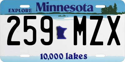MN license plate 259MZX