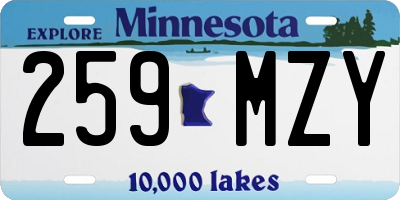 MN license plate 259MZY