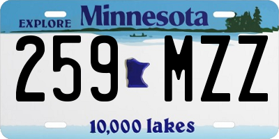 MN license plate 259MZZ