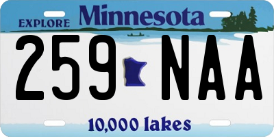 MN license plate 259NAA