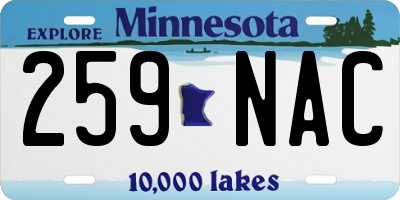 MN license plate 259NAC
