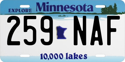 MN license plate 259NAF