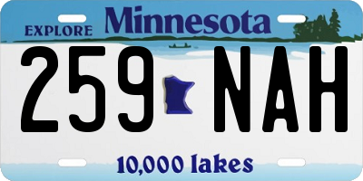 MN license plate 259NAH