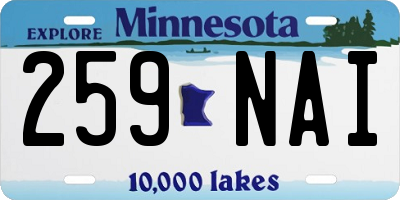 MN license plate 259NAI