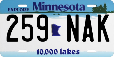 MN license plate 259NAK