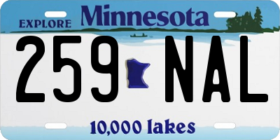 MN license plate 259NAL