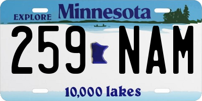 MN license plate 259NAM