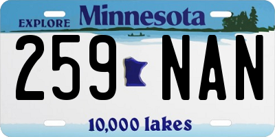 MN license plate 259NAN