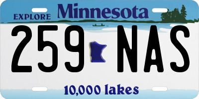 MN license plate 259NAS
