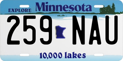 MN license plate 259NAU