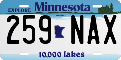 MN license plate 259NAX