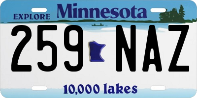 MN license plate 259NAZ
