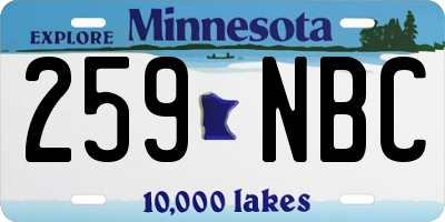 MN license plate 259NBC