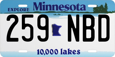 MN license plate 259NBD